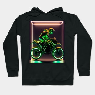 Dirt bike - green and yellow neon Hoodie